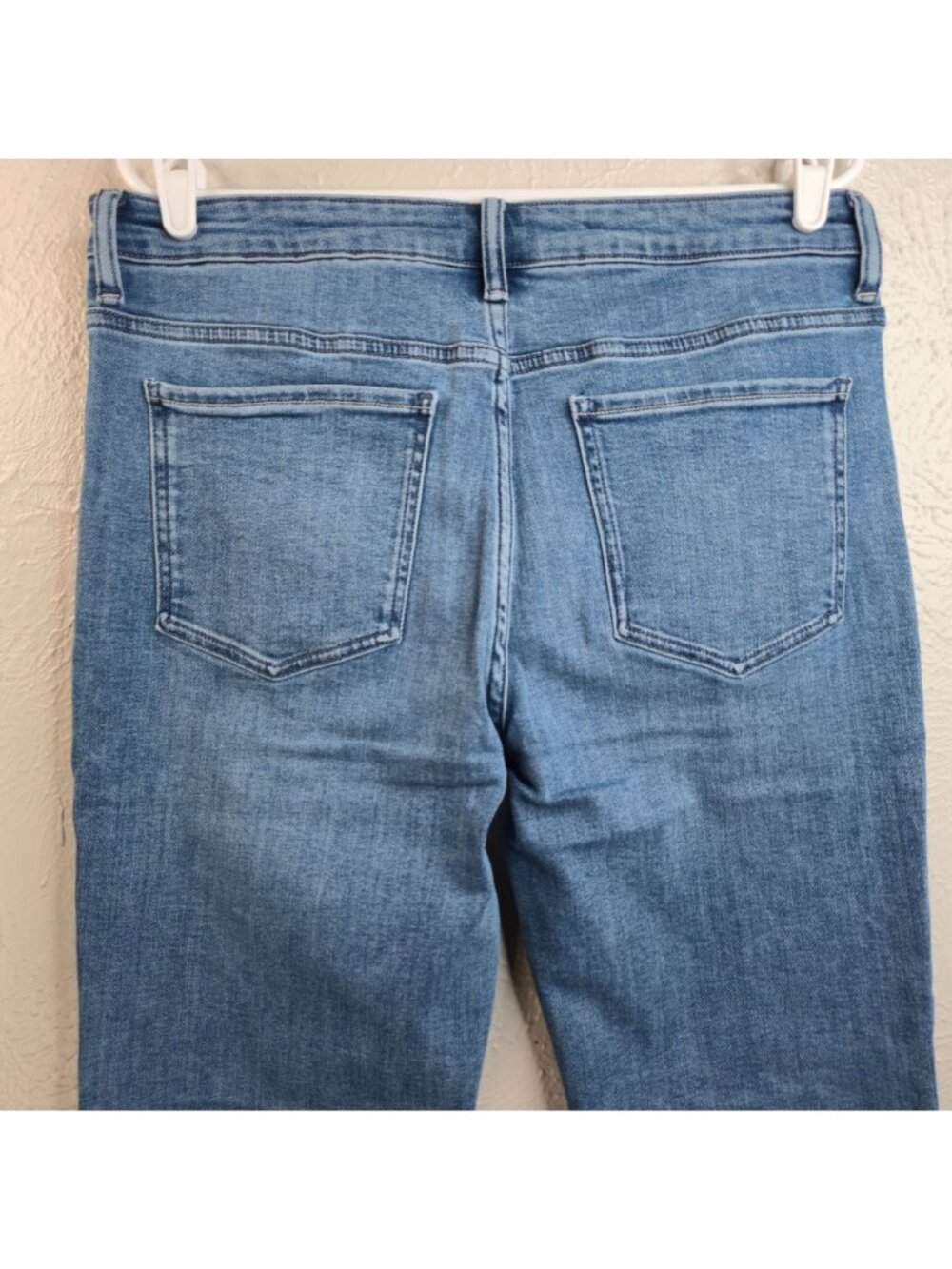 Quince Luna Stretch Flare Jeans Sz 32 High Rise Minimalist Light Blue Wash Denim - Picture 6 of 9